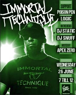 Immortal Technique at Chip Shop BXTN on Wednesday 26th June 2024